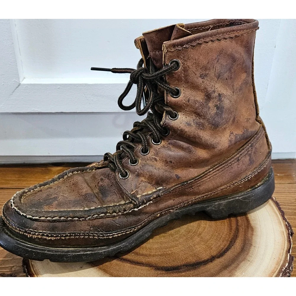 VTG W.C. Russell Moccasin Co Bird Shooter BLUE LABEL 50s 60s Boots Vibram 111/2